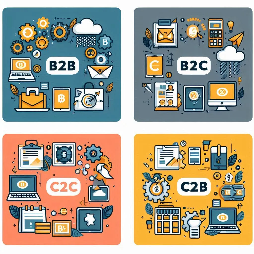 What are the four main types of e-Business models?